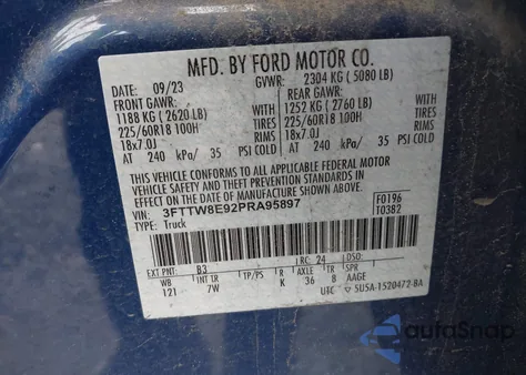 2023 Ford Maverick Xlt from USA, damaged, VIN 3FTTW8E92PRA95897